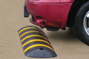 safety striped big speed bump