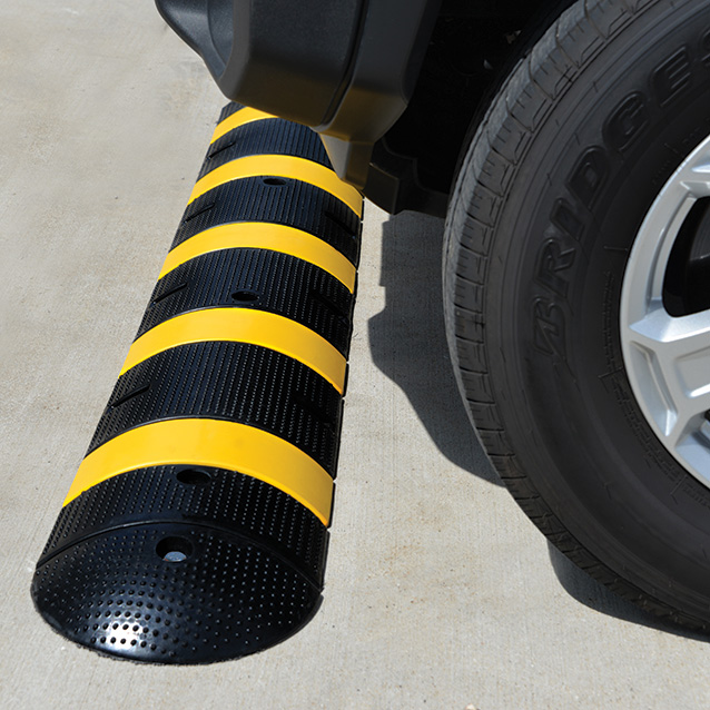Car approaching Speed Bump.